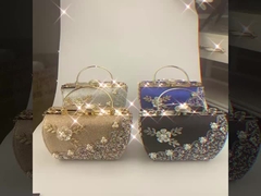 Bolso de mano de noche para mujer, elegante, con cuentas de diamantes de imitación, para cena, fiesta, boda, estilo vintage