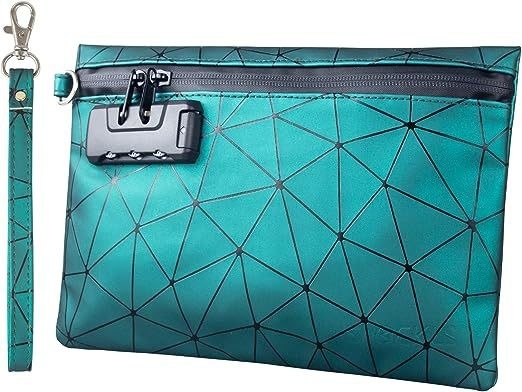 Bolsas a prueba de olor con bloqueo combinado, Bolsa a prueba de olor revestida de carbono de 10.2 x 7.2 pulgadas Bolsa de seguridad para viajes