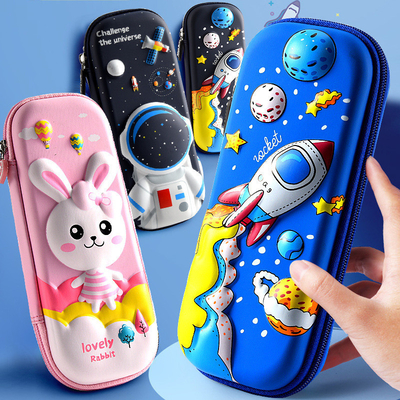 Cuadro de lápiz 3D EVA Cuadro de lápiz espacial Cuadro de lápiz galaxia Cuadro de lápiz astronauta Lápiz punzón Cartoon azul Porta lápiz grande