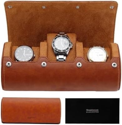 Bolso de viaje de reloj, rollo de reloj para 3 relojes, cuero falso premium, embalaje en caja de regalo √ √ √ √