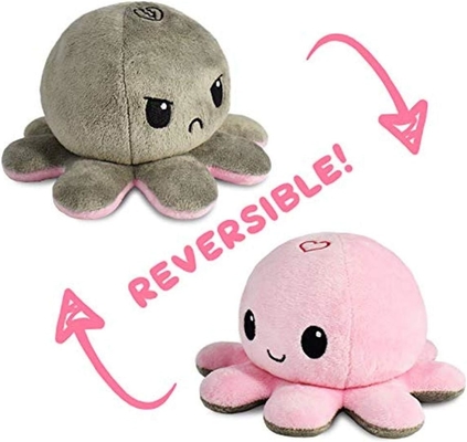 TeeTurtle - El original Plushie Pulpo Reversible - Amor + Odio - Dulces sensoriales Fidget animales rellenos que muestran su
