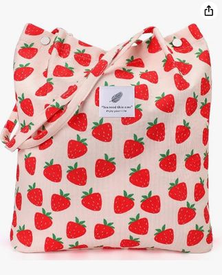 Mujeres Mujeres, bolso de hombro reutilizable de corduroy de gran capacidad