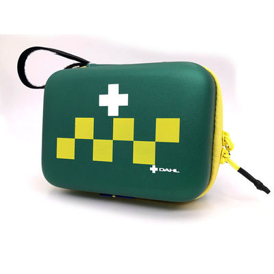 Botiquín de primeros auxilios de grado médico con estuche rígido de EVA con correa de bolsillo de malla y cordón y tirador de cremallera de metal para almacenamiento seguro