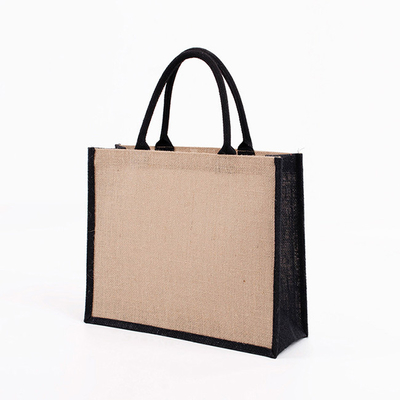 Capa de Tote Bags PE del ultramarinos de las compras del yute de la arpillera de la laminación reutilizable