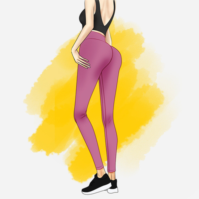 Jadea el traje para mujer de la yoga de la aptitud femenina del melocotón que la cintura apretada de la altura estira el funcionamiento inferior