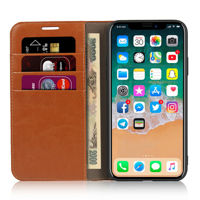 Caja de cuero del teléfono de la PU de Iphone 13, caja de cuero de la cartera de Samsung S8
