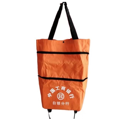 Las compras plegables de la tela 600D empaquetan a Tote Wheel que el tamaño del bolso puede extender