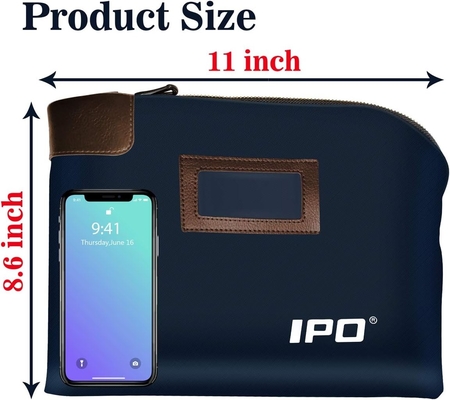 Bolso de efectivo impermeable con llave y 2 llaves, 11 x 8.6 pulgadas, Bolso de documentos de lienzo, Bolso de depósito de banco de dinero con cremallera,
