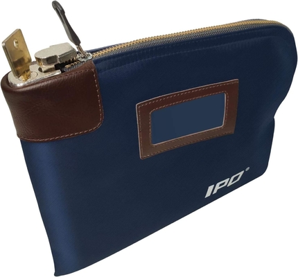 Bolso de efectivo impermeable con llave y 2 llaves, 11 x 8.6 pulgadas, Bolso de documentos de lienzo, Bolso de depósito de banco de dinero con cremallera,
