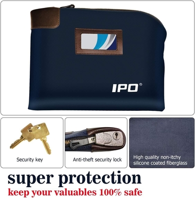 Bolso de efectivo impermeable con llave y 2 llaves, 11 x 8.6 pulgadas, Bolso de documentos de lienzo, Bolso de depósito de banco de dinero con cremallera,