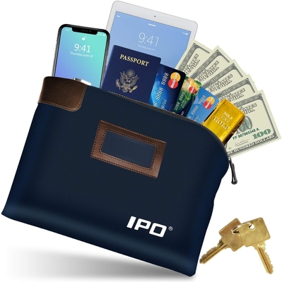 Bolso de efectivo impermeable con llave y 2 llaves, 11 x 8.6 pulgadas, Bolso de documentos de lienzo, Bolso de depósito de banco de dinero con cremallera,