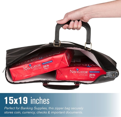 Amazon hotsales bolsa de efectivo a prueba de agua con cerradura y 2 llaves, bolsas de mensajería con manijas