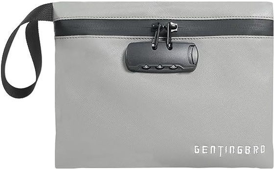 Bolso de dinero con cerradura KaAutoler Resistente al fuego y resistente al agua Bolso de efectivo con cierre de cremallera Resistente al fuego caja fuerte Bolso de dinero Locki