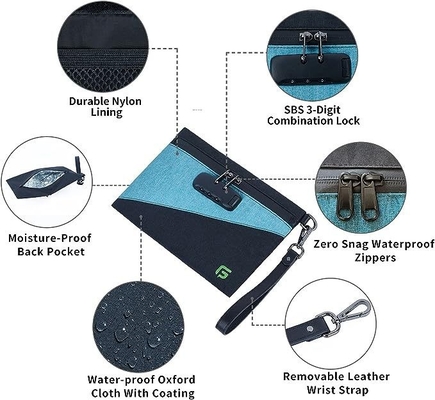 Bolsas a prueba de olor con bloqueo combinado, Bolsa a prueba de olor revestida de carbono de 10.2 x 7.2 pulgadas Bolsa de seguridad para viajes
