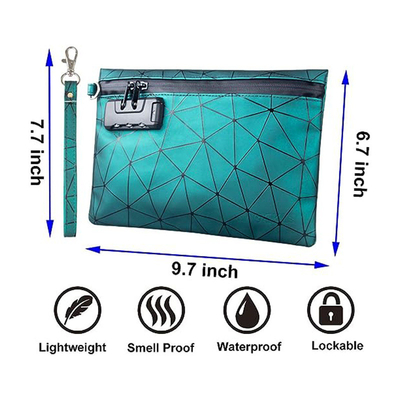 Bolsas a prueba de olor con bloqueo combinado, Bolsa a prueba de olor revestida de carbono de 10.2 x 7.2 pulgadas Bolsa de seguridad para viajes