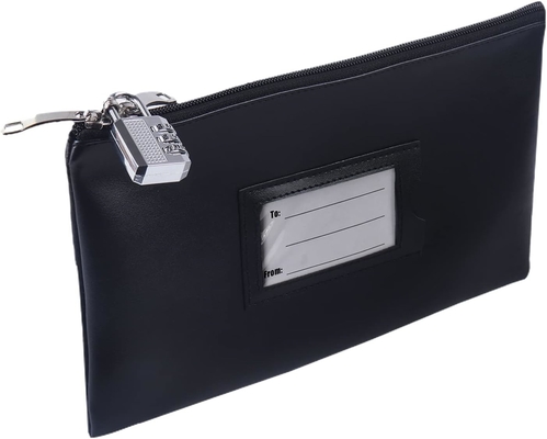 Bolso de dinero caliente con cerradura, bolso de banco cerrable, bolso de dinero para efectivo, bolso impermeable para efectivo con cremallera, para efectivo, teléfono celular