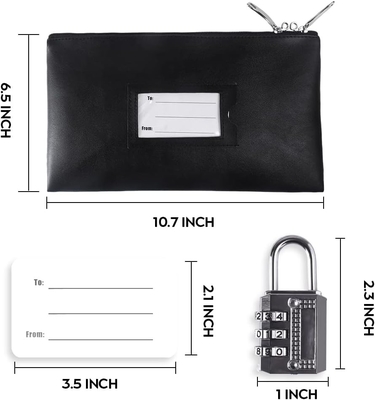 Bolso de dinero caliente con cerradura, bolso de banco cerrable, bolso de dinero para efectivo, bolso impermeable para efectivo con cremallera, para efectivo, teléfono celular