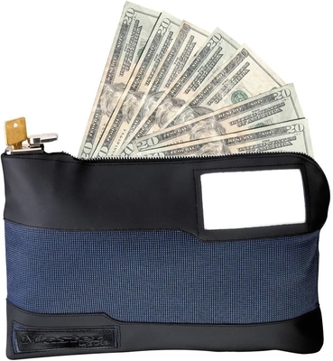 Bolso de dinero caliente con cerradura, bolso de banco cerrable, bolso de dinero para efectivo, bolso impermeable para efectivo con cremallera, para efectivo, teléfono celular
