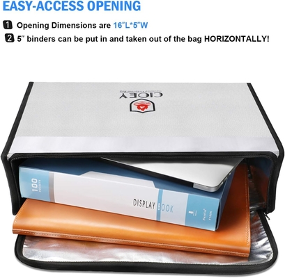 Bolsa de documentos a prueba de fuego - Caja a prueba de fuego [Aislado térmico] Cajas de seguridad a prueba de fuego para el hogar Bolsa a prueba de fuego grande cerrable