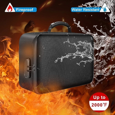 Bolsa de documentos con cerradura,casilla de almacenamiento de archivos a prueba de fuego de 3 capas con cremallera resistente al agua,seguro de documentos portátil