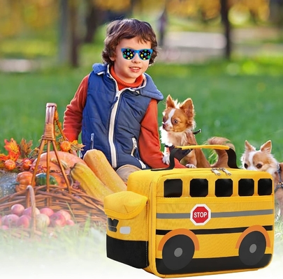Caja de almuerzo para niños Niños Niñas Bolsas de almuerzo escolares Reutilizables Refrigerador Comida térmica Tote para picnic (autobús escolar amarillo)
