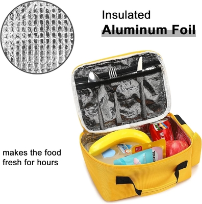 Caja de almuerzo para niños Niños Niñas Bolsas de almuerzo escolares Reutilizables Refrigerador Comida térmica Tote para picnic (autobús escolar amarillo)