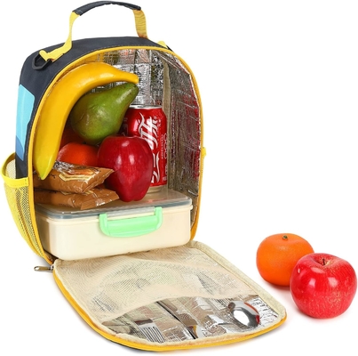Caja de almuerzo para niños Niñas escolares Niños Bolsas de almuerzo aisladas con correa de hombro Reutilizables Frescor de almuerzo Tote para viajes Pini