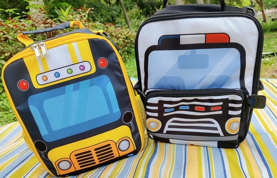 Caja de almuerzo para niños Niñas escolares Niños Bolsas de almuerzo aisladas con correa de hombro Reutilizables Frescor de almuerzo Tote para viajes Pini