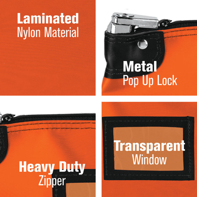 Bolsas de depósito de bloqueo de nylon laminadas - 15W x 11H - Listas para el envío