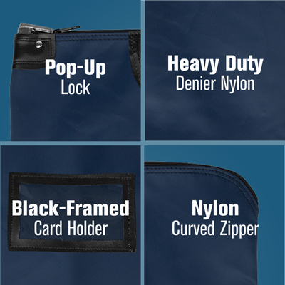 Bolsas de mensajería de hipaa laminadas de nylon con portador de tarjetas - 19W x 15H - listas para el envío