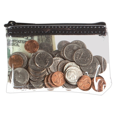 1 bolso con cremallera de vinilo transparente impresa a color bolso de mano impermeable - 5W x 3H - A medida