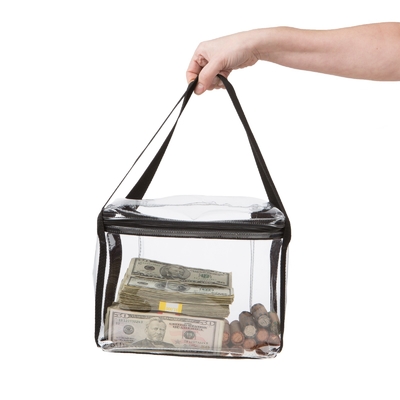 VINÍL transparente impermeable visible de gran capacidad bolso de estilo de bolso - 10W X 8H X 5D - hecho a medida