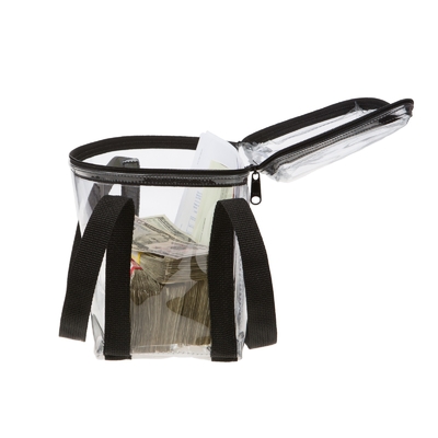 VINÍL transparente impermeable visible de gran capacidad bolso de estilo de bolso - 10W X 8H X 5D - hecho a medida