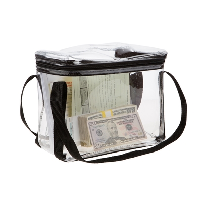 VINÍL transparente impermeable visible de gran capacidad bolso de estilo de bolso - 10W X 8H X 5D - hecho a medida