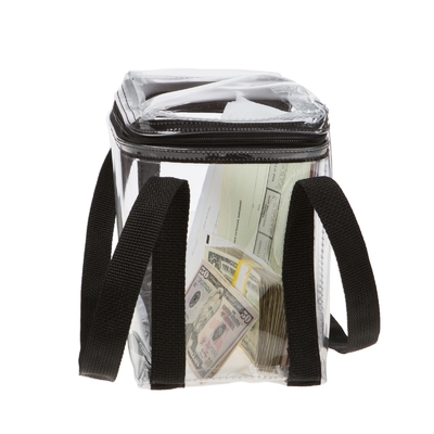 VINÍL transparente impermeable visible de gran capacidad bolso de estilo de bolso - 10W X 8H X 5D - hecho a medida
