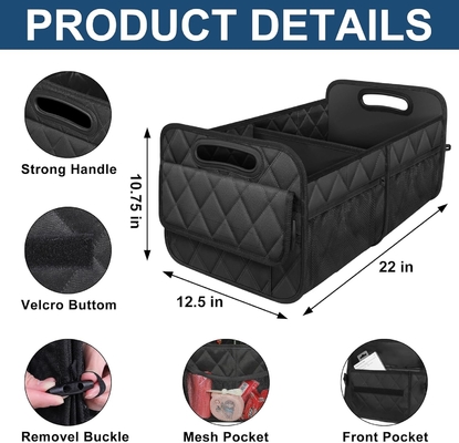 Organizador de maletero de automóviles para SUV, organizadores de automóviles y almacenamiento con 6 bolsillos, accesorios de automóviles para mujeres/hombres 50LWaterproof