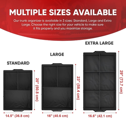 Organizador de maletero, organizador plegable de varios compartimientos, almacenamiento plegable de SUV para accesorios de automóviles para mujeres