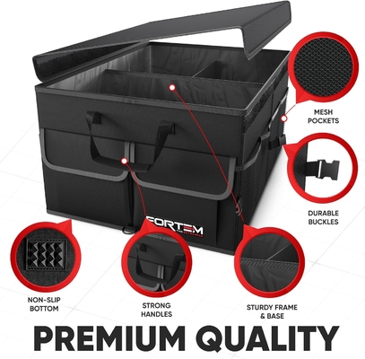 Organizador de maletero, organizador plegable de varios compartimientos, almacenamiento plegable de SUV para accesorios de automóviles para mujeres