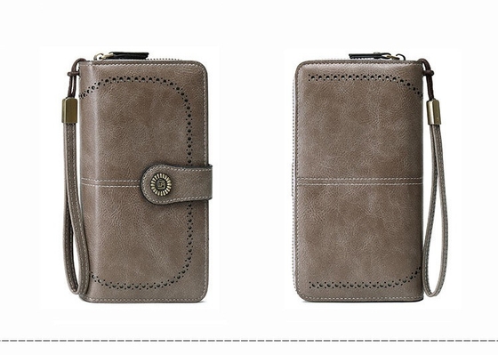 Cartera RFID anti-magnética de venta caliente Cartera de mujer con cremallera larga Bolso de mano de gran capacidad