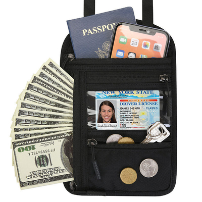 VIAJE EN VIAJE DUCUMENTO MULTIFUNCCIONAL BOLSA RFID Collar BOLSA DE PASO Titular del pasaporte Documento de cambio BOLSA PROTECTORA