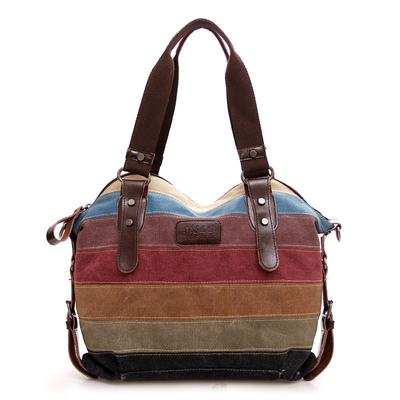 Tendencia NUEVA ARCOIRO BOLSA DE LANTAS con rayas PATCHWORK de moda BOLSA de agua para mujeres BOLSA de ropa para lavar