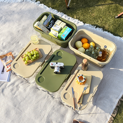 En el exterior, el campamento de primavera, la caja de almacenamiento plegable, la mesa plegable, el cesto de almacenamiento portátil, el cesto de picnic.