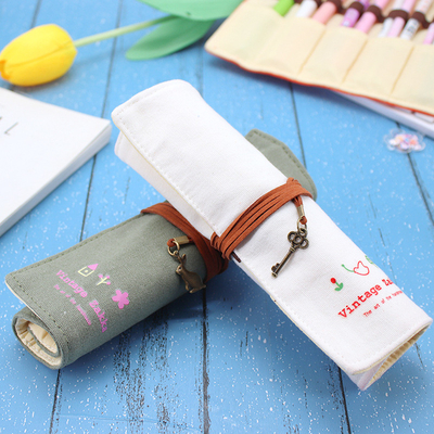 Fresco y de moda gran capacidad bolso de lápiz caja de lápiz simple creativo secundaria hombres y mujeres lápiz de lienzo
