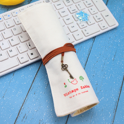 Fresco y de moda gran capacidad bolso de lápiz caja de lápiz simple creativo secundaria hombres y mujeres lápiz de lienzo