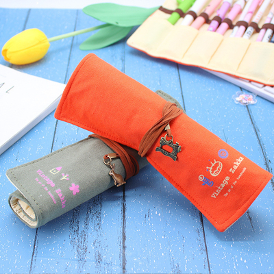 Fresco y de moda gran capacidad bolso de lápiz caja de lápiz simple creativo secundaria hombres y mujeres lápiz de lienzo