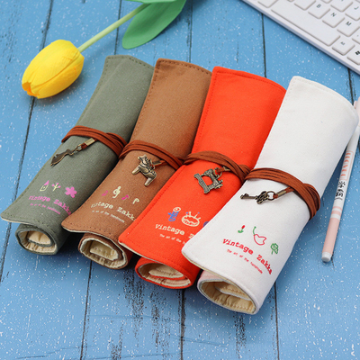 Fresco y de moda gran capacidad bolso de lápiz caja de lápiz simple creativo secundaria hombres y mujeres lápiz de lienzo