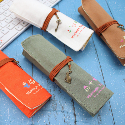 Fresco y de moda gran capacidad bolso de lápiz caja de lápiz simple creativo secundaria hombres y mujeres lápiz de lienzo
