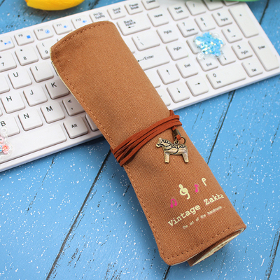 Fresco y de moda gran capacidad bolso de lápiz caja de lápiz simple creativo secundaria hombres y mujeres lápiz de lienzo