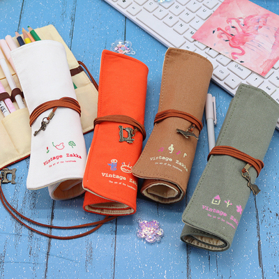 Fresco y de moda gran capacidad bolso de lápiz caja de lápiz simple creativo secundaria hombres y mujeres lápiz de lienzo