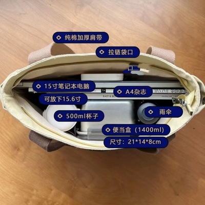 Bolso de lienzo Tote saliendo lienzo todo en uno trabajo alto nivel de apariencia viajar gran capacidad estudiante de arte hombro único